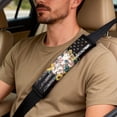 thumbnail image 5 of Xixirimido Automotive Seat Covers for Cars Trucks and SUVs Car Seat Covers for Front Seats with Car Seatbelt Covers & Armrest Box Cover, Set of 5, Cow Sunflower US Flag, 5 of 8