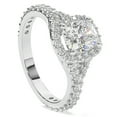 thumbnail image 2 of Pompeii 1 3/4ct Cushion Cut Diamond Halo Split Shank Engagement Ring 14K White Gold, 2 of 3