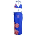 thumbnail image 4 of Maillot de Bain Floral 2 Pcs pour Femmes, Bikini Triangle à Ficelles avec Jupe de Plage, 4 of 5