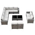 thumbnail image 5 of Ovios 12 Pieces Outdoor Furniture All Weather Wicker Patio Conversation Sectional Sofa Set with Side Table for Garden Backyard, 5 of 6