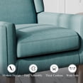 thumbnail image 5 of AFO Modern Accent Chair Set of 1, High Back Upholstered Fabric Armchair with Wood Legs, Mid-Century Wingback Chair for Living Room Bedroom, Teal, 5 of 11