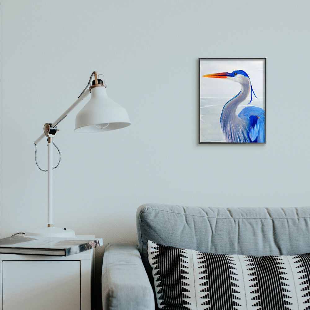 Stupell Industries Strong Blue Pelican in Water Aquatic Bird Portrait Designed by Annie Warren