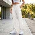 thumbnail image 7 of Khunlpohl Womens Straight Legs Pants Elastic Waist Drawstring Casual Trousers Solid Color Loose Pant with Pockets, 7 of 7