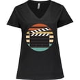 thumbnail image 3 of Inktastic Movie Film Clapboard Women's Plus Size V-Neck T-Shirt, 3 of 5
