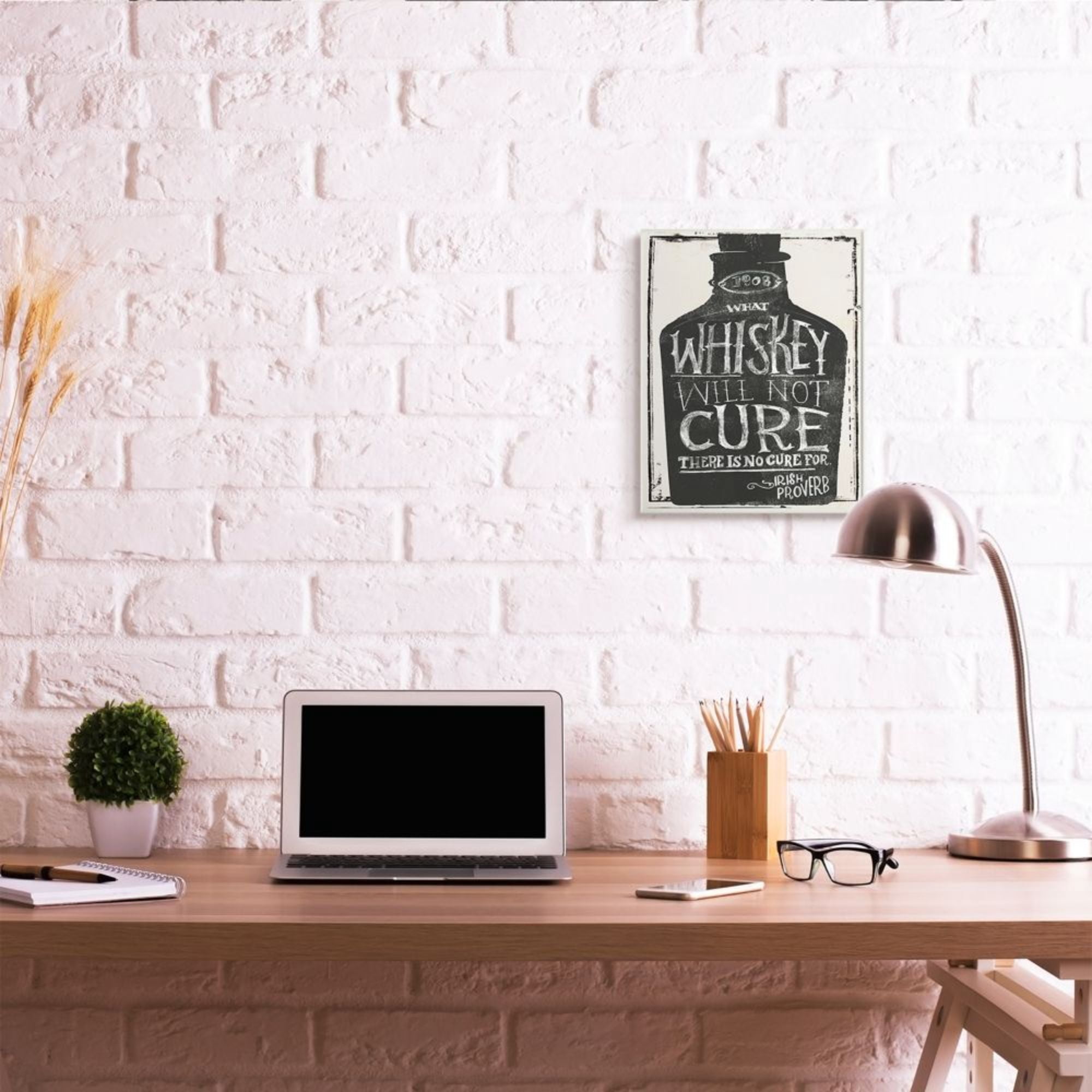 Stupell Industries Distressed Rustic What Whiskey Won't Cure Phrase Design by Jennifer Paxton Parker
