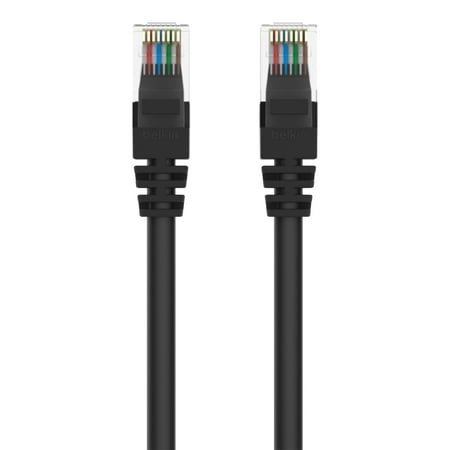 Belkin 20ft CAT6 Ethernet Patch Cable Snagless RJ45 M/M Black - patch cable - 20 ft - black - (Best Cat6 Ethernet Cable)