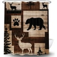 thumbnail image 4 of Rustic Cabin Shower Curtain for Bathroom,Bear Deer Forest Wildlife Country Lodge Bath Curtains,Hunting Camping Animal Waterproof Fabric Bathroom Accessories Set with Hooks-36"W x 72"L (Pack of 1), 4 of 7