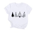 thumbnail image 1 of Navidad Mujeres Tops, Cuello Redondo Manga Corta Impresa Camiseta, Vintage Holiday Humor Tee Top, 1 of 4