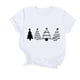 thumbnail image 1 of Navidad Mujeres Tops, Cuello Redondo Manga Corta Impresa Camiseta, Vintage Holiday Humor Tee Top, 1 of 4