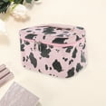 thumbnail image 3 of Unique Bargains 1 Pc Women Cow Pattern Square Makeup Bag for Travel Vacation Pink PU, 3 of 4