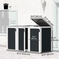 thumbnail image 3 of Outsunny 7.3 x 2.8ft Garbage Bin Shed for 3 Trash Can, White, 3 of 10