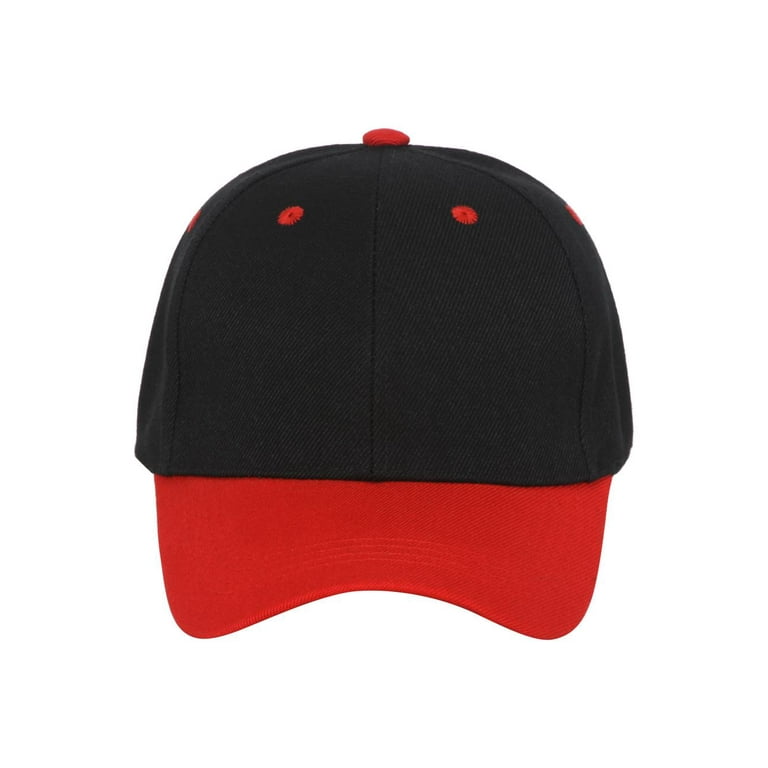 aeae two-tone cap red×black Two-Tone Adjustable Baseball Cap, Black Red - Walmart.com