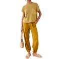 thumbnail image 2 of Lucakuins - Conjunto de pantalones para mujer, camiseta de manga corta con cuello redondo y pantalones largos, atuendo de verano Lucakuins  moda, 2 of 9