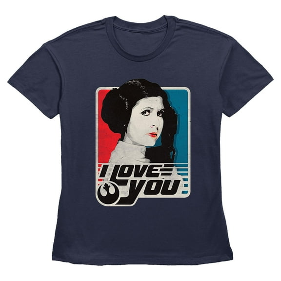 Women's Star Wars Princess Leia I Love You Poster Graphic T-Shirt