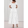 thumbnail image 5 of PRETTYGARDEN Women's Summer Boho Maxi Dresses Floral Short Sleeve Square Neck Smocked Flowy Long Dress Vacation Outfits, 5 of 10