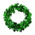 thumbnail image 2 of romoty St. Patrick's Day Shamrock Tinsel Wreath, 9.25 Inch Green Lucky Irish Door Decor, Festive Clover Garland Wreath for Home Wall and Party, 2 of 6