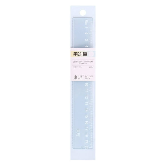Tanuke Jelly Color Acrylic Ruler 1-Pack, 8" Transparent Straightedge for Student School Office, Scratch-Resistant Boho Stationery Supply