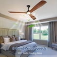 thumbnail image 2 of DingLiLighting 60" Modern Indoor Ceiling Fan with Dimmable LED Light Remote Control, 3-Blade Wood Ceiling Fan, Outdoor Ceiling Fan for Farmhouse,Living Room, Bedroom, Porch,Patios,Walnut, 2 of 8