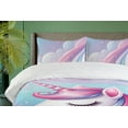 thumbnail image 2 of Ambesonne Unicorn Duvet Cover Set, Galaxy and Dreamy Tales, Twin, Sky Blue Pink Violet, 2 of 4