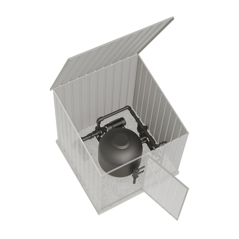 Absco Utility 5' x 5' Multipurpose Metal Pool Pump Shed - Surfmist