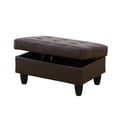 thumbnail image 3 of Leather Storage Ottoman, Folding Foot Stool with Storage Button Tufted Ottoman Bench for Living Room,Brown, 3 of 6