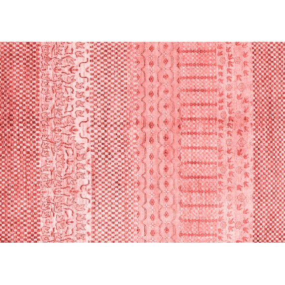 Ahgly Company Machine Washable Indoor Rectangle Oriental Red Modern Area Rugs, 3' x 5'