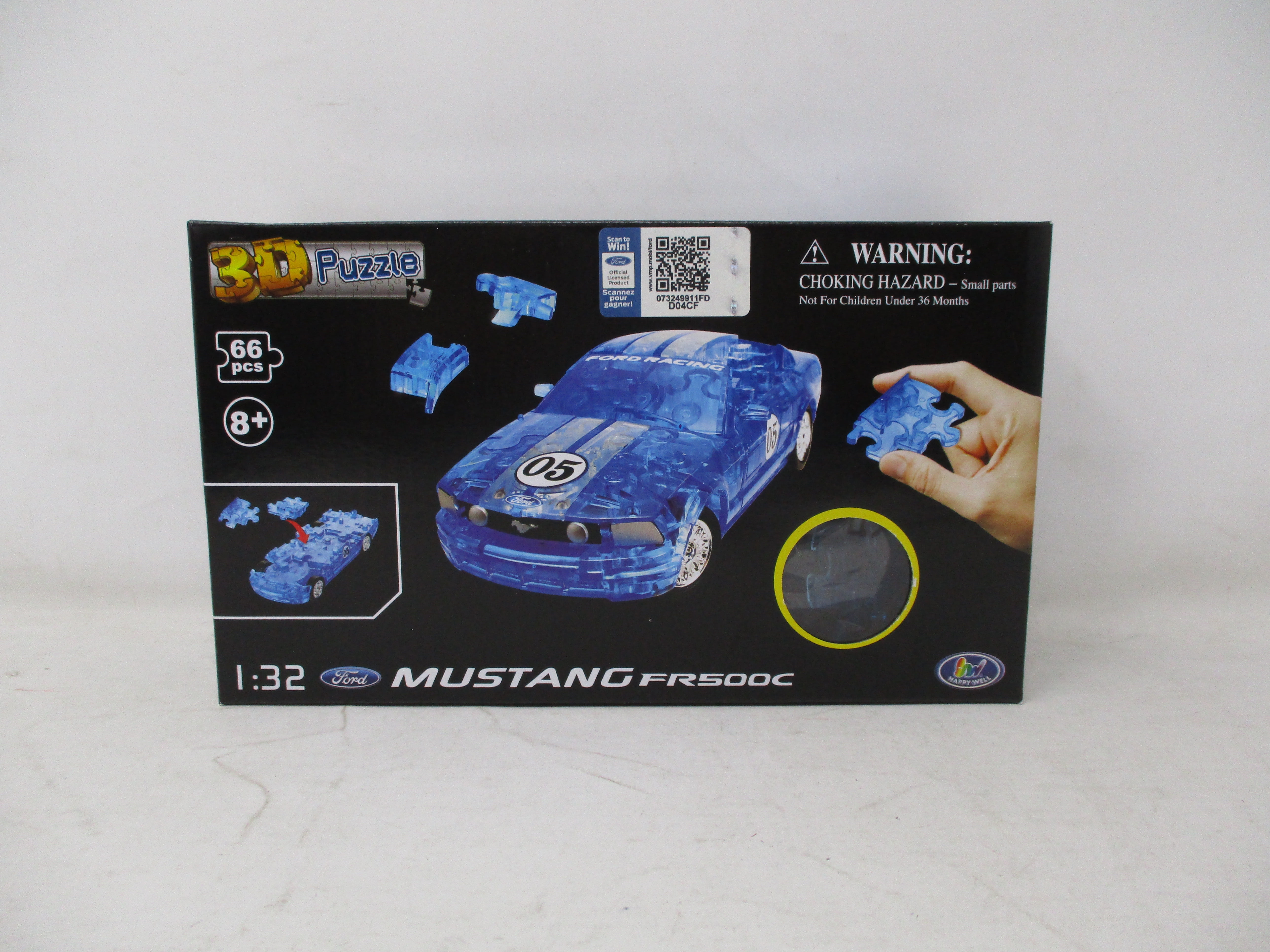 Ford Mustang FR500C- Blue 3D Jigsaw Puzzle Car Kit - Walmart.com