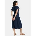 thumbnail image 2 of Time and Tru Women's Double Cloth Cotton Midi Dress, Sizes XS-XXXL, 2 of 4