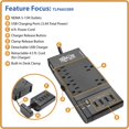 thumbnail image 4 of Tripp Lite 6-Outlet Surge Protector Power Strip, 4 USB Ports, 6 ft - Black, 4 of 9