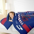 thumbnail image 4 of jejeloiu Buffalo Rugby City Queen Comforter Set,Ball Game Gaming Bedding Sets,Red White Blue Bedding Comforter Set For Boys Kids,Breathable Home Decor Reversible,3pcs, 4 of 7