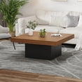 thumbnail image 7 of EastVita 35 Inch Square Coffee Table with 16 Color Plug In LED Lights Modern Living Room Cocktail Table, 7 of 7