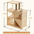 thumbnail image 5 of Mcombo 43.5" Tall Solid Wood Cat House w/ Scratching Columns Beige 0505 (31.49"x17.71"x43.5"), 5 of 6