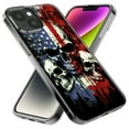 thumbnail image 2 of MUNDAZE Apple iPhone 14 Pro American USA Flag Skulls Blue Red Double Layer Phone Case Cover, 2 of 5