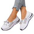 thumbnail image 5 of Women's Ballet Flats with Padded Collar for Ankle Comfort Women's Fly Weaving Middle Elderly Weaving Mesh One Footsteps Lightweight Non Comfortable Walking Breathable Shoes, 5 of 9