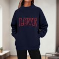 thumbnail image 2 of Valentines Turtleneck Sweatshirts For Women Casual Long Sleeve Valentine'S Sweatshirt Love Letter Graphic Sweatshirt, 2 of 5