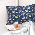 thumbnail image 4 of Pofeuu Colorful Cartoon Shark Print Polyester Microfiber Plush Pillowcases, Super Soft and Cozy Pillow Case Covers with Envelop Closure（Pillow core not included）-14"x20", 4 of 6