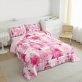 thumbnail image 4 of Castle Fairy 3-Piece Queen Size Comforter Set, Santa and Deer Red Christmas Print, 4 of 9