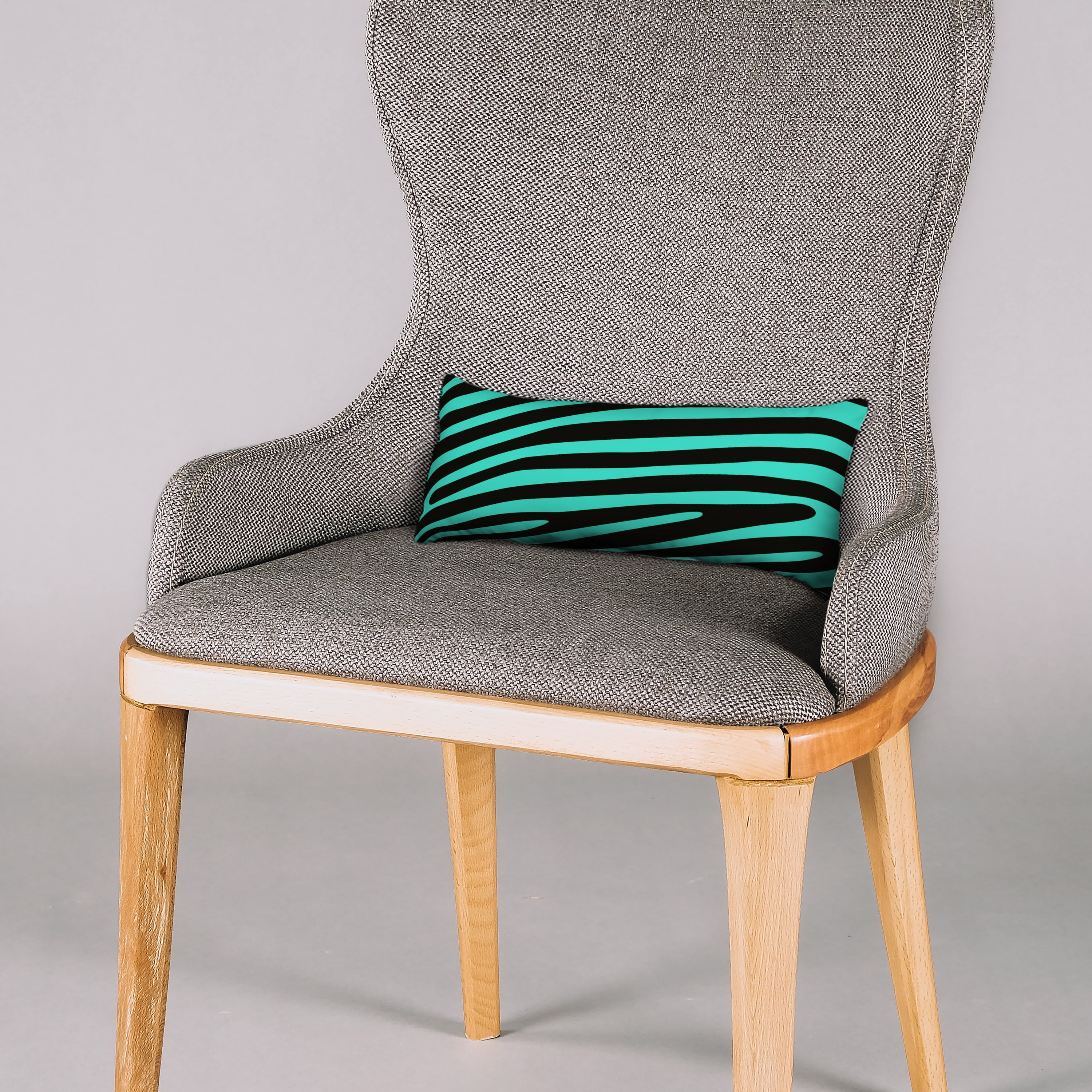 Everything Comfy Zebra Print Decorative Pillow, 16x6 Inch, Teal/Black,