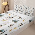 thumbnail image 3 of Homewish Farm Cow Animal Kids Zipper Full Size Comforter Sets with Fitted Sheet and 2 Pillowcases, Cartoon Truck Zipper Bedding Set, Reversible, 4 Pieces, 3 of 6