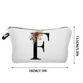 thumbnail image 2 of Makeup Bag, Cosmetic Organizer, Letter Initial Floral Pattern, Personalized Travel Storage for Women, Mothers, Bridesmaids, Gift for Birthdays and Special Occasions, 2 of 7