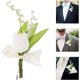 thumbnail image 4 of 2 uds flor de tulipán Artificial TUNC ramillete boutonniere boda traje nupcial vestido fiesta, 4 of 5