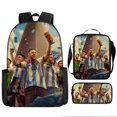 thumbnail image 1 of Soccer Star Printed Backpack Three-piece Set, Youth School Bag, Student Backpack-SinKeeU, 1 of 4