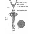 thumbnail image 2 of Stainless Steel Cross St St. Benedict Crucifix Bible Prayer Pendant Necklace Religious Jewelry With Chain Gift For Men, 2 of 5