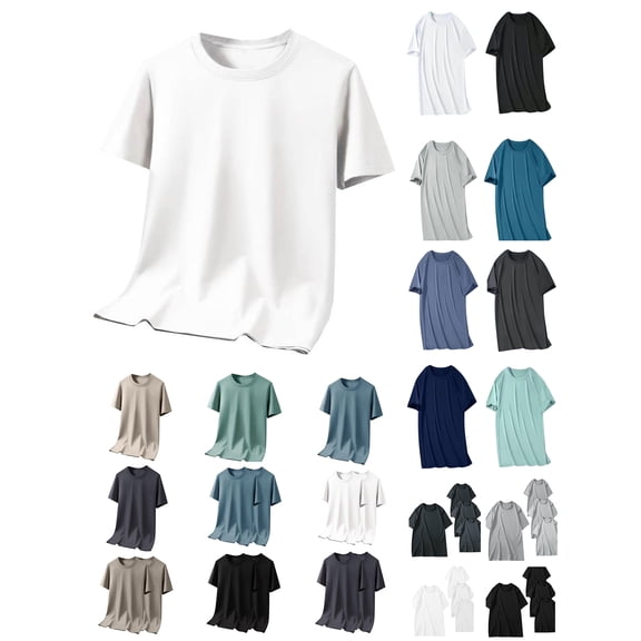 DayScoop Men's Short Sleeve T-Shirt Ice Silk Cooling Crew Neck Solid Color Summer Breathable Casual Daily Tops Tees