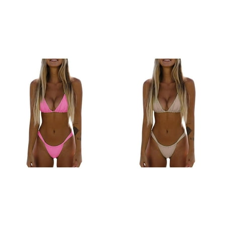 (2-Pack) Kcodviy High Two Up Bikini Underwire Swimsuits for Women Plus Size Piece Up Women Cut Board Shorts Set Lace Solid Swimsuit Swim Skirt Bottoms for Women Long Set Push Swimwears Tankini