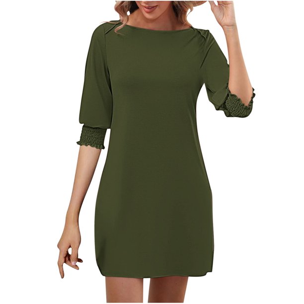 Sexy Vestidos Cortos de Verano para las Mujeres 2025 Manga Corta Vestido de Línea a con Bolsillos, Playa Casual Primavera Y Verano