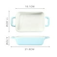 thumbnail image 2 of Minimalist Ceramic Double-Handled Baking Pan Rectangular Household Tableware Oven Microwave, 2 of 5