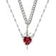thumbnail image 1 of Red Crystal Heart-shaped Dagger Pendant Layered Necklace With French Women's Collarbone Chain, 1 of 5