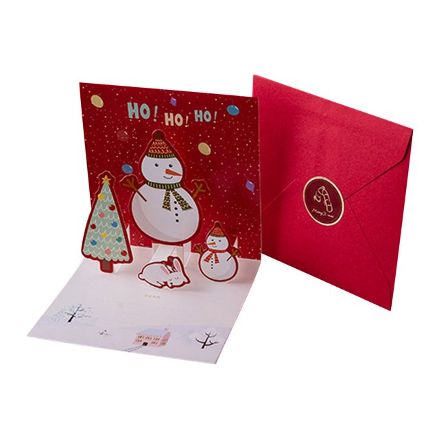 Décorations de Noël Extérieures Cartes de Noël 4.3x4.3 Pouces Petites Cartes avec Enveloppes Autocollants 3D Mignonnes Cartes de Vœux de Vacances Père Noël Bonhomme de Neige Renne Arbre de Noël pour Enfants Décor de Noël
