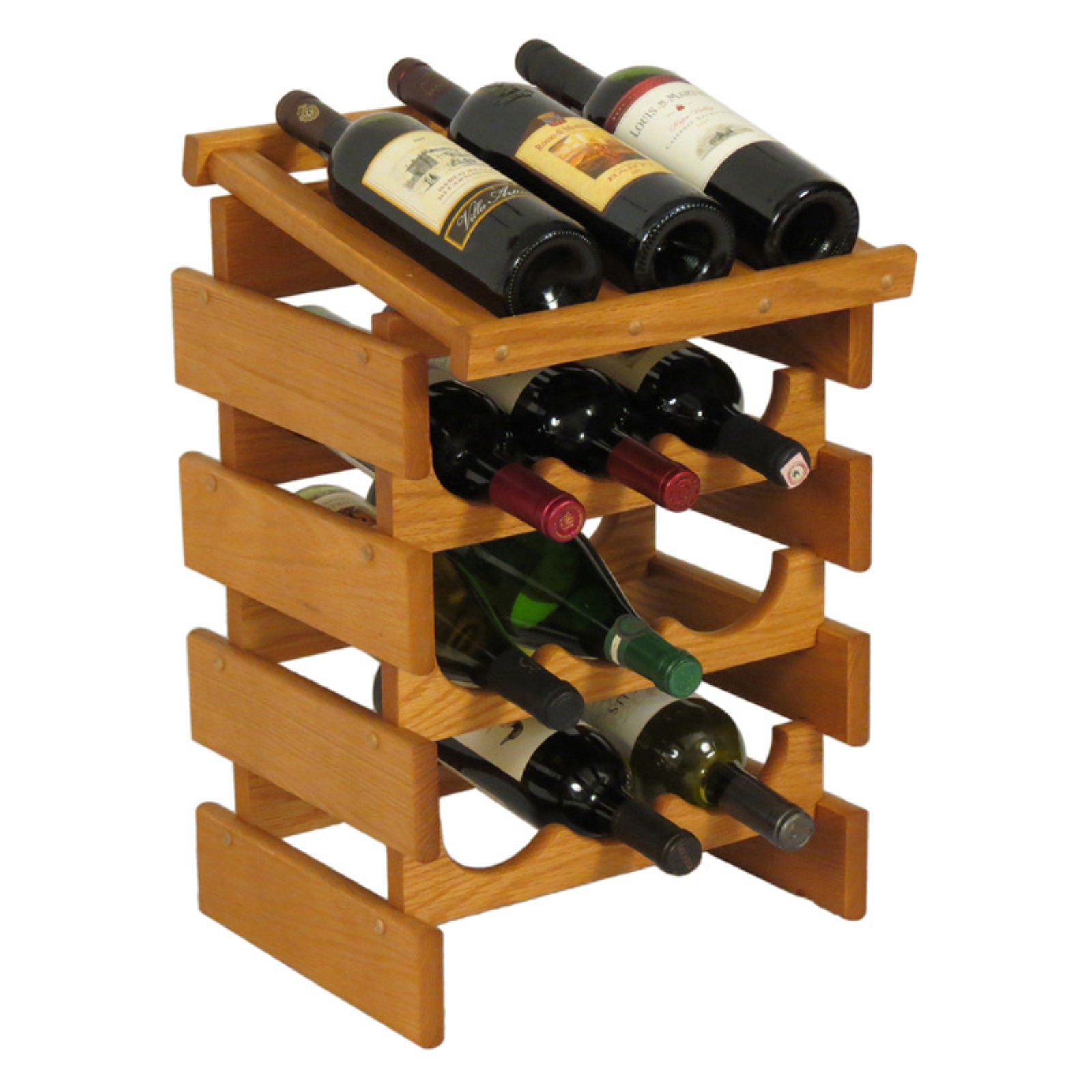 Dakota 12 Bottle Wine Rack with Display Top Triple Row WRD33